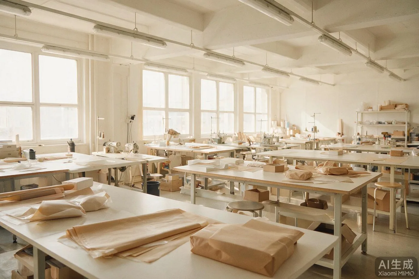Calm product development and packaging workspace